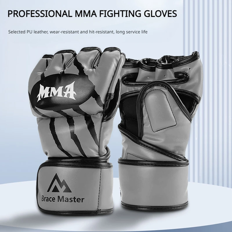 MMA Mixed Martial Arts Boxing Gloves UFC Half Finger Gloves Training Competition Fighting Gloves Mma Equipement Boxing Wraps