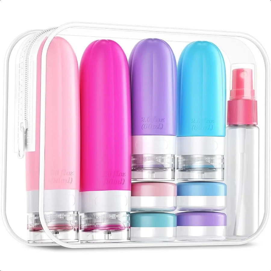 

16 Pack Travel Size Bottles TSA Approved Leakproof Travel Containers for Toiletries Silicone Refillable Travel Essentials Acces
