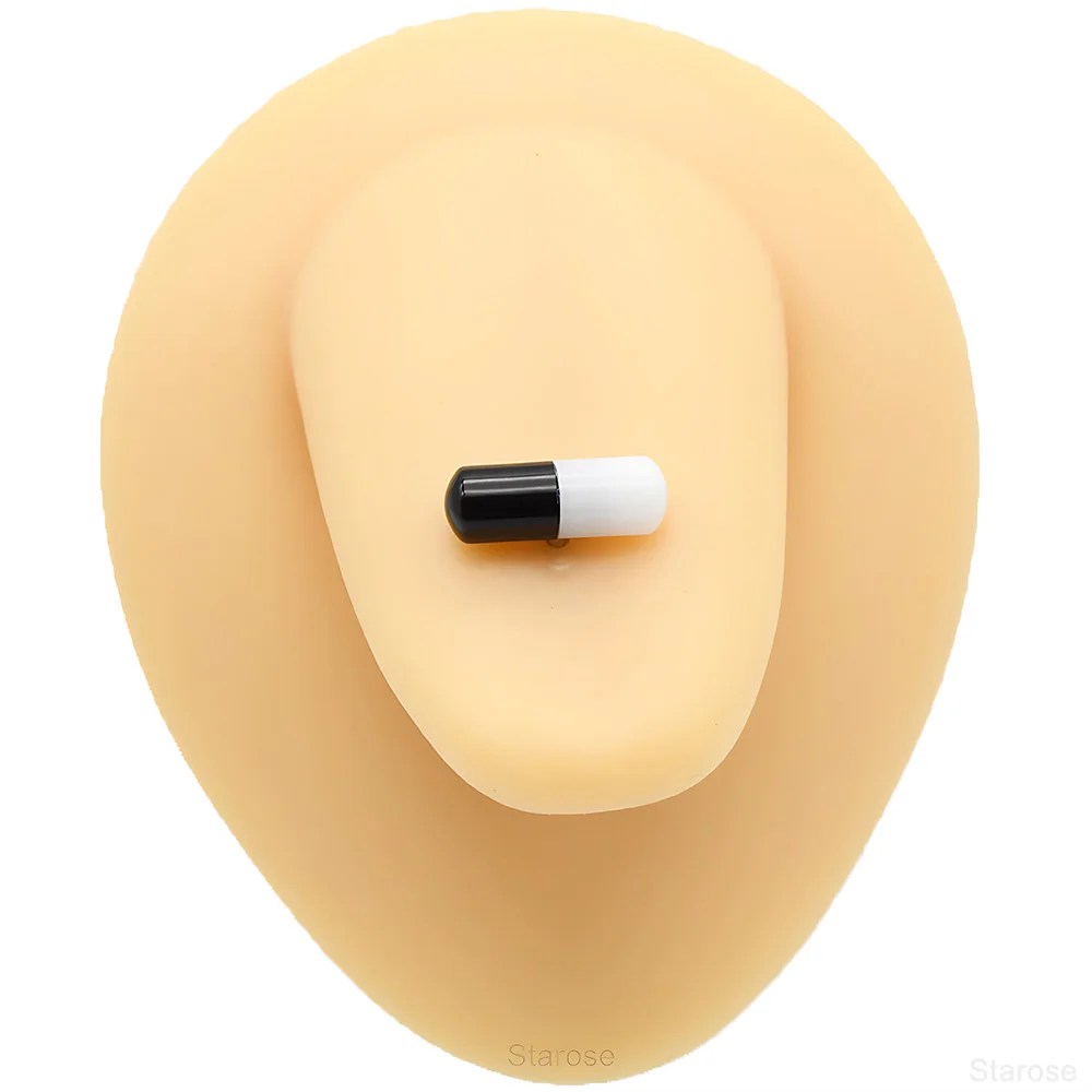 I Feel Good 2pcs/lot Blue Capsule Tragus Piercing lengua Acrylic Pill Tongue Rings Women Men Jewelry Kylie Lip Piercing Tongue