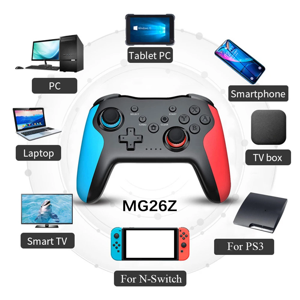 Wireless Game Controller BT 6-Axis Dual Vibration NFC Gamepad for Nintendo Switch PS3 PC Win7 10 TV Phone Control Joystick