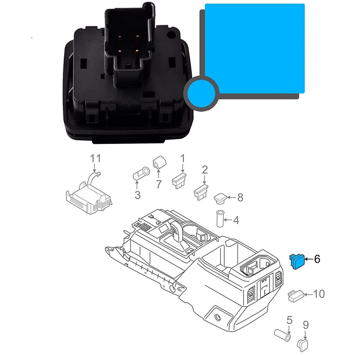 منفذ الصوت المقعد الخلفي 12 فولت مخرج طاقة لفورد F150 2015-2016 F250/F350 2017 مقبس الطاقة الخلفي FL3Z19N236A
