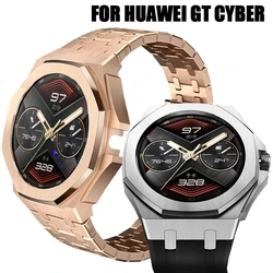 Luxury Starp Modification Kit for HUAWEI GT Cyber Series Stainless Steel Case Metal Bracelet for Huawei GT Cyber Rubber Band