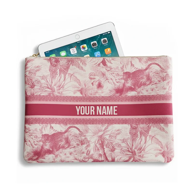 

Personalized customizable letter canvas print large-capacity clutch bag suitable for IPAD