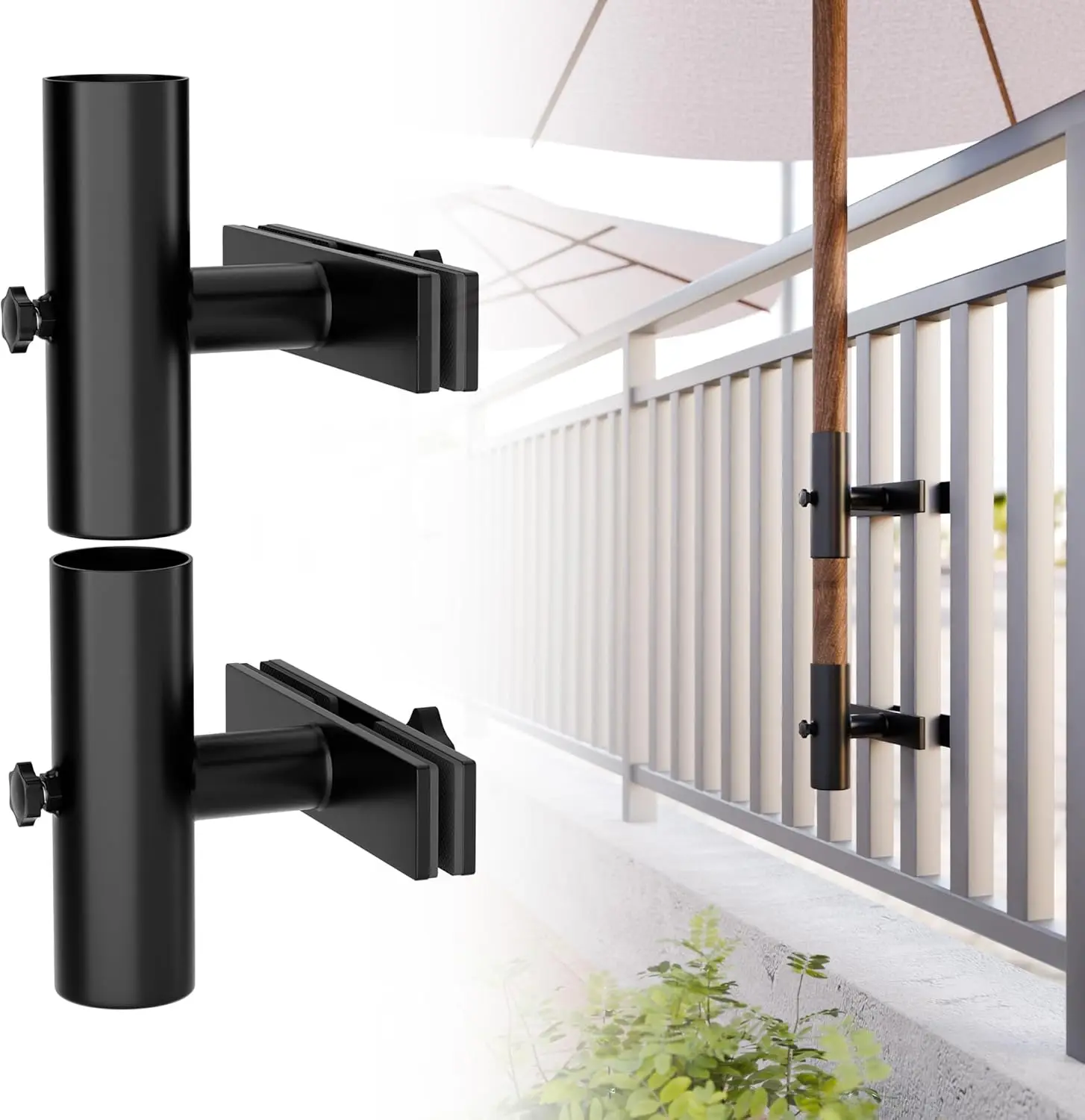 

Heavy Duty Umbrella Clamp for Patio, Deck, Railing, Beach, Boat - Secure & Adjustable