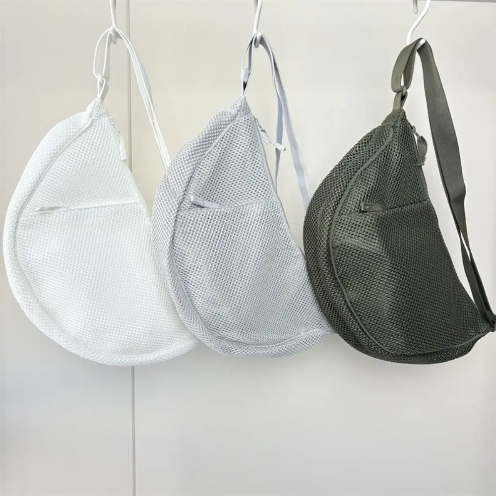 

Повседневная сумка через плечо из нейлоновой сетки в корейском стиле, модная сумка для пельменей, регулируемая однотонная сумка на плечо для офисного работника