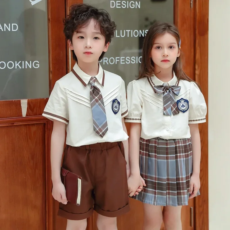 

Kindergarten summershort-sleeved JK uniform children's class primary school graduation photo performance uniform