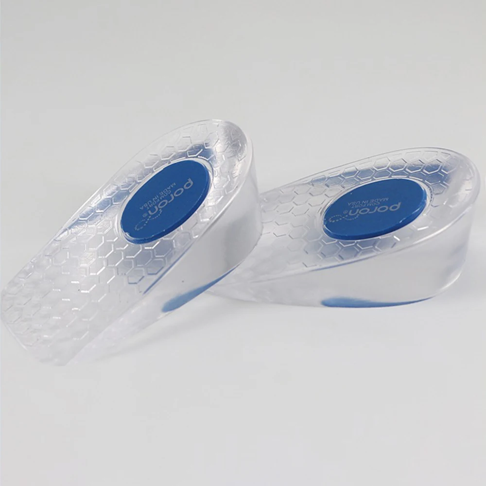 Unisex 1.5-3.5cm Height Increase Insoles Silicone Light Soft Gel Heel Pads Arch Support Sweat Absorption Invisible Insoles