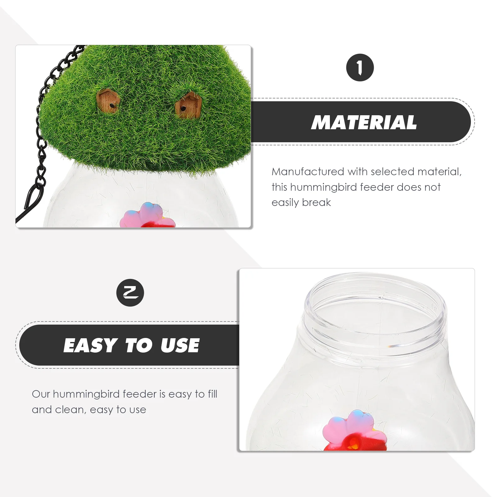 

Hummingbird Feeder Hanging Tree Resin Small Water Feeder Clean Smooth Surface Outdoor Garden Decorative nament Bird