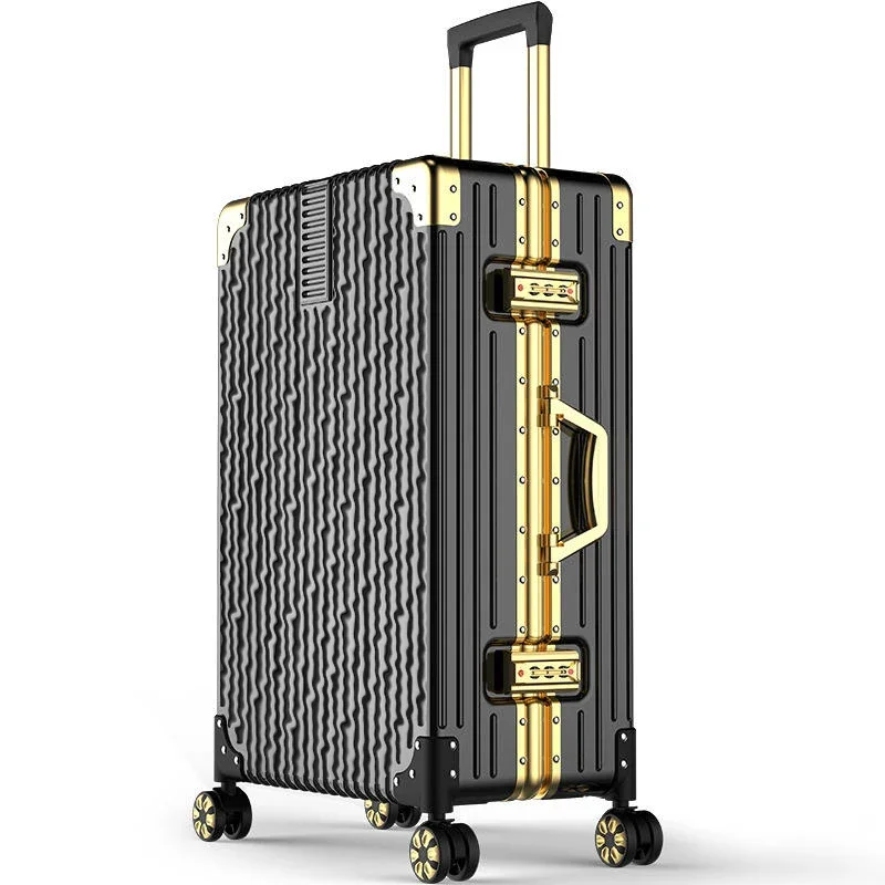 Hot Sale Universal Wheel Trolley Case Inventory Wholesale Large Capacity Chain Aluminum Alloy Frame Luggage