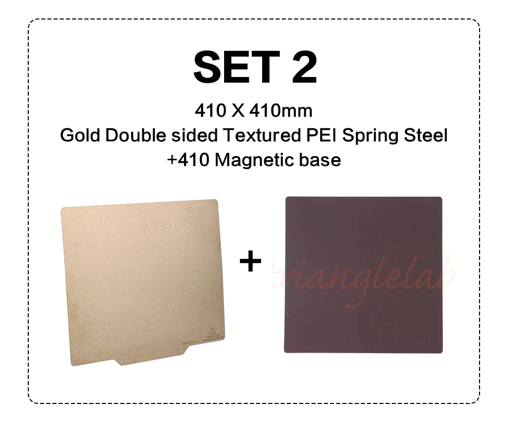 C Trianglelab 410 X 410 Gold Doppelseitige Strukturierte PEI Federstahlplatte Pulverbeschichtete PEI-Bauplatte 3D-Drucker für ABS PETG – Detail 16