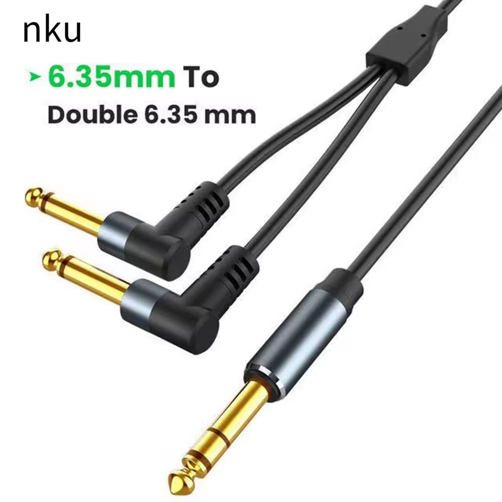 Nku 1/4" TRS Stereo To Dual 1/4" TS Mono Insert Cable Stereo Breakout Cable 6.5mm 1/4" TRS Jack Y Splitter Stereo Audio Cable