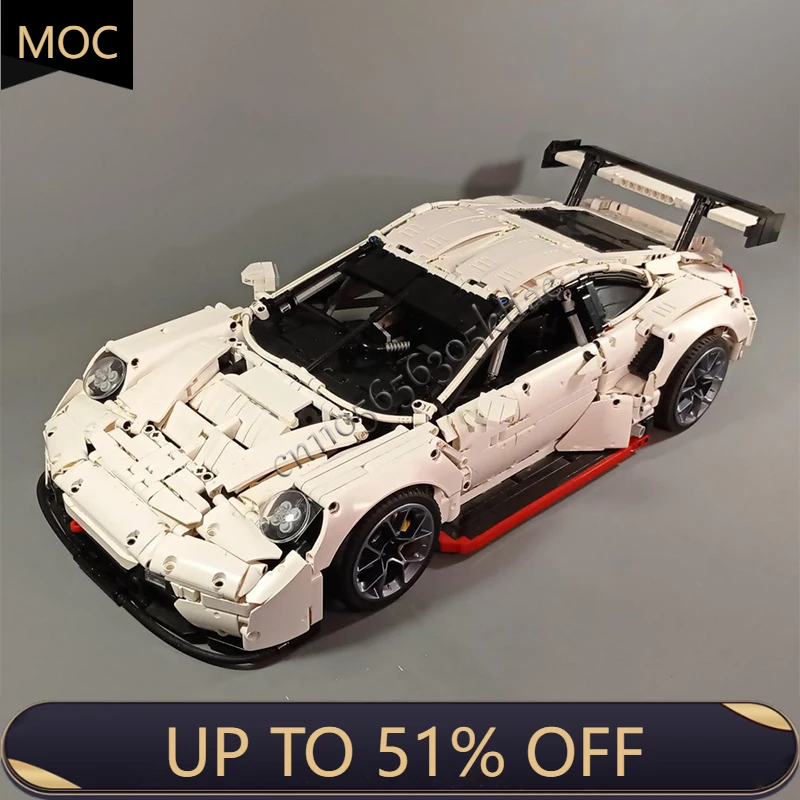 

Hot 3782 Parts Moc Technology Racing White Supercar Model Building Blocks Speed Vehicle Bricks Toys Kids Popular Festival Gifts