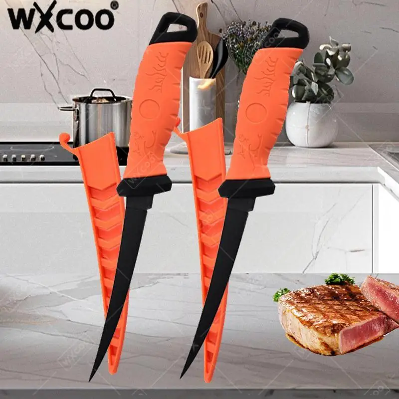 WXCOO 6INCH Stainless Steel Fillet Boning Knife Kitchen Accessories Utility Knife Meat Cleaver Fruit Cutter Butcher for Fish