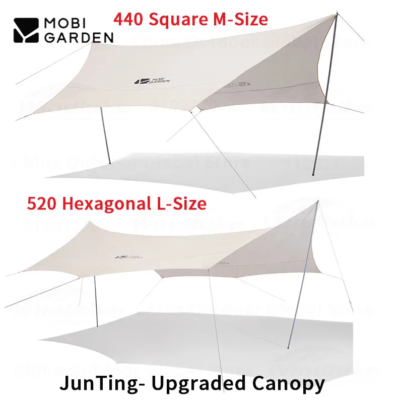 

MOBI GARDEN 440/520 Folding Canopy Awning 6-8Persons Large Space Outdoor Rainproof Sun Protection Sun Shelter Camping Picnic