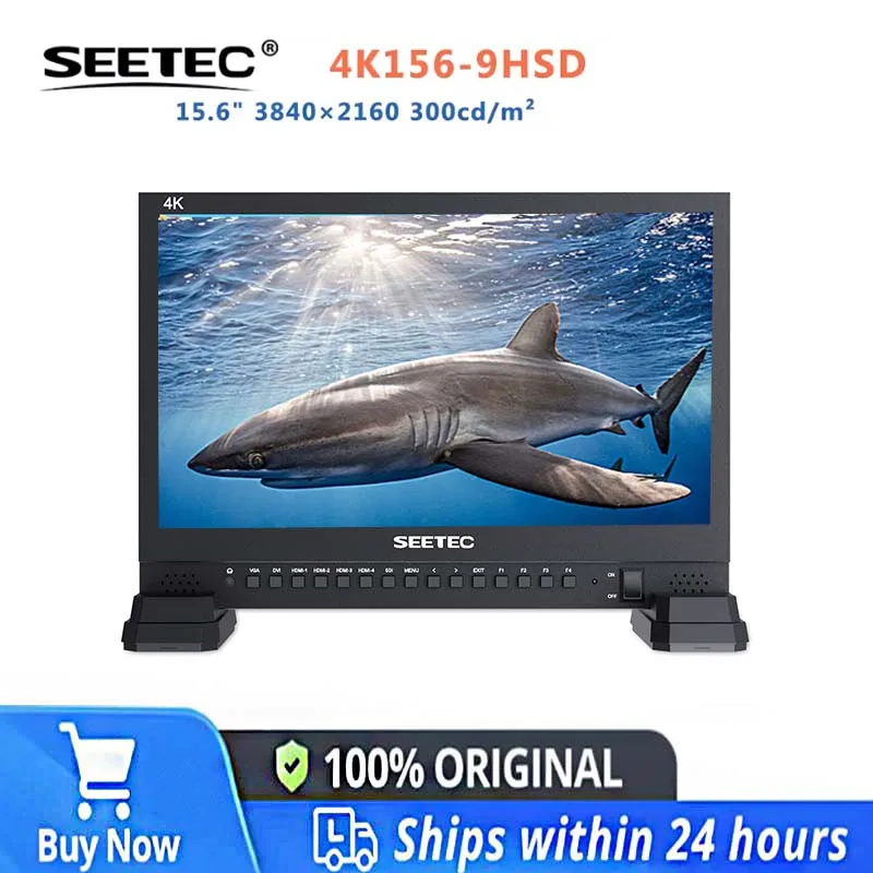 شاشة بث SEETEC 4K156-9HSD مقاس 15.6 بوصة 4K UHD شاشة عرض مقسمة متعددة الرؤية 4xHDMI