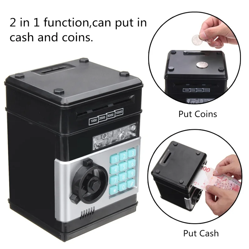 Electronic Password Money Box Code Key Lock Piggy Bank Automatic Coins Cash Saving Money Box Counter Mini Safe Box Child Gift