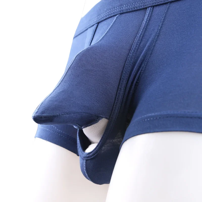 Men's Panties Youth Scrotal Holder Bag Gun Bottom Panties Panties Men's Convex Solid Color Separation Flat Angle Pants