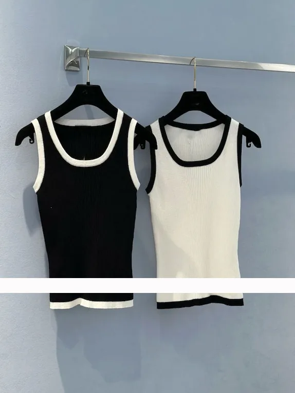 

Весна-лето, новинка, U-образная вышивка букв, цветной вязаный жилет, женский базовый слой, простой вариант, все сезоны