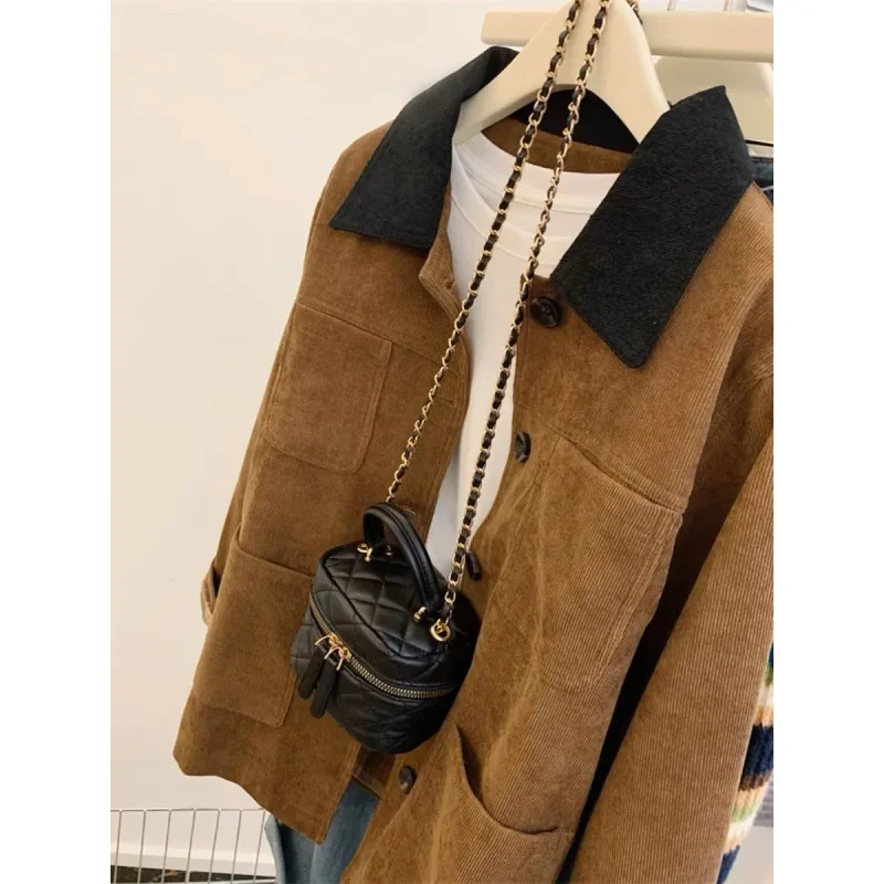 اللون بلو طوق Jaet المرأة الخريف الشتاء حجم كبير ملابس العمل الكورية Sle سروال قصير معطف طويل Sve زر حتى #2