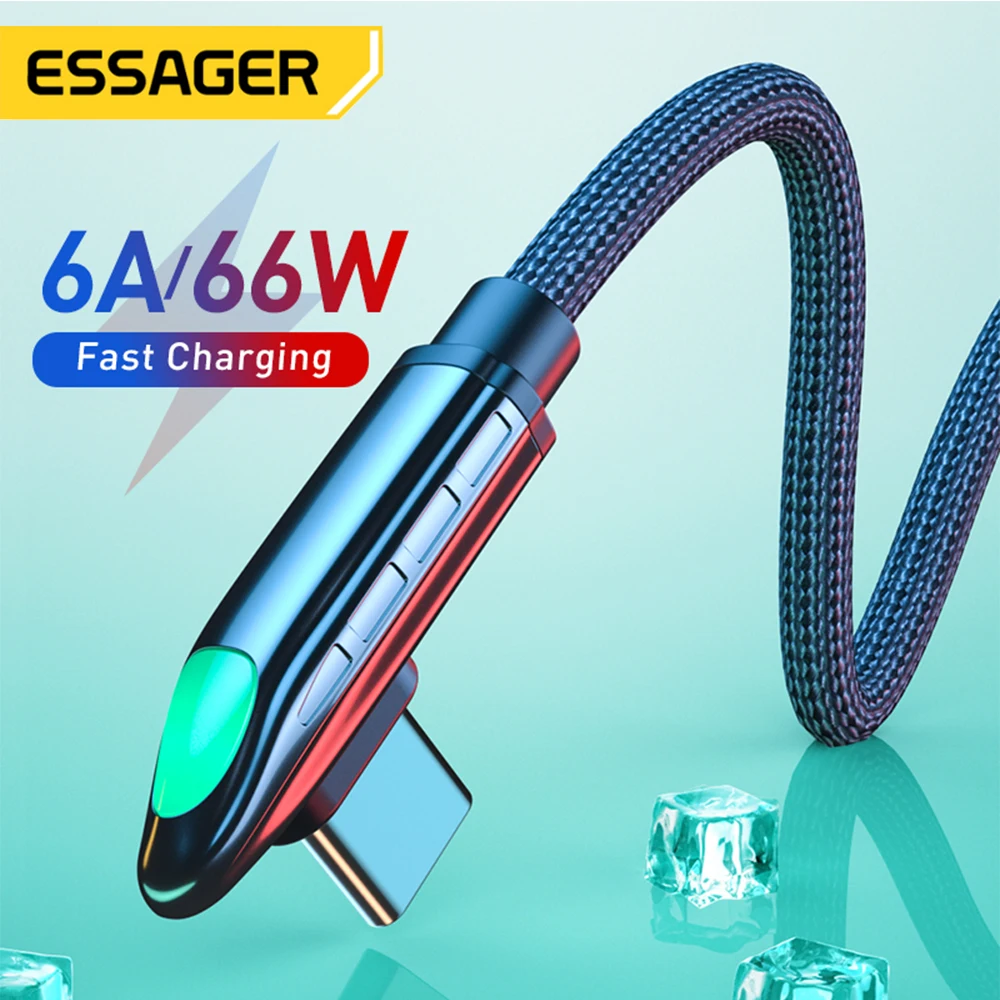 Essager PD 66W USB C a USB tipo C cavo caricabatterie rapido per Xiaomi Poco3 MacBook iPad Samsung Huawei Wire per la ricarica del telefono