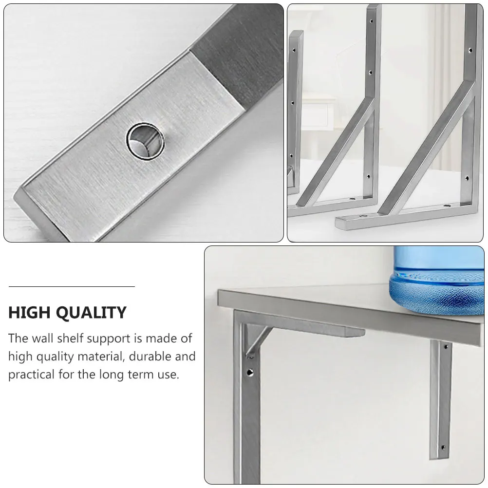 

1 set Stainless Steel Wall Shelf Brackets Shelves Fixing Support Durable Practical Long-term Use Simple Structure Easy Install