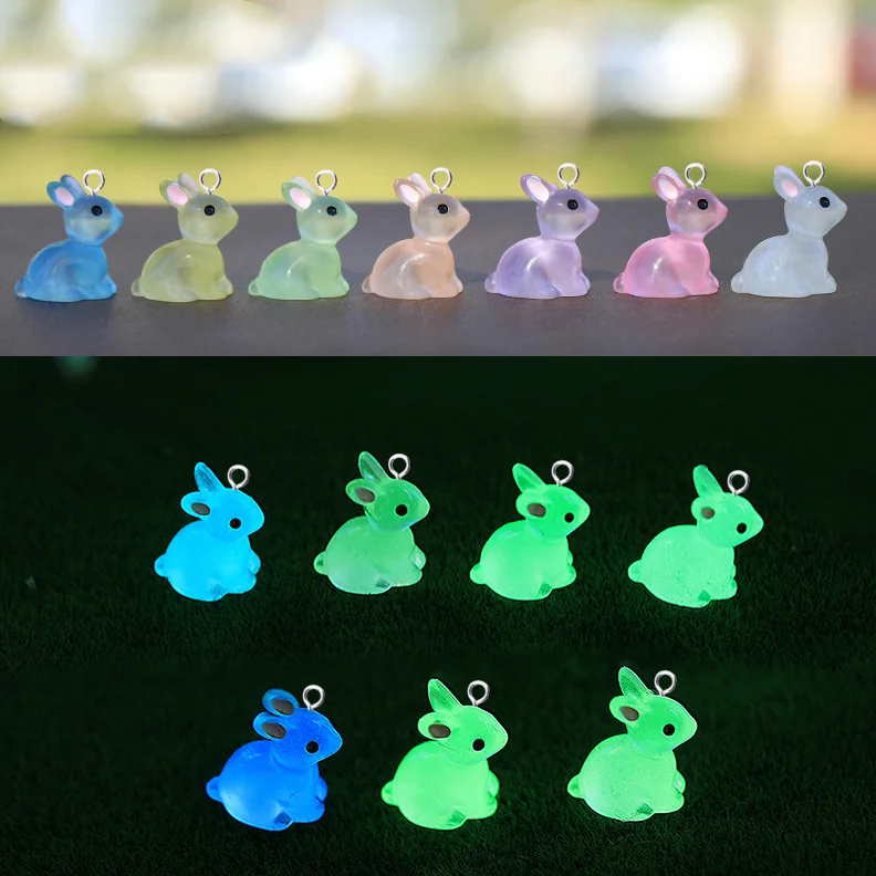 10 قطعة Kawaii لطيف noctiitech أرنب السحر لصنع المجوهرات لطيف الراتنج الحيوانات قلادة Keychain بها بنفسك المفاتيح النتائج C1399