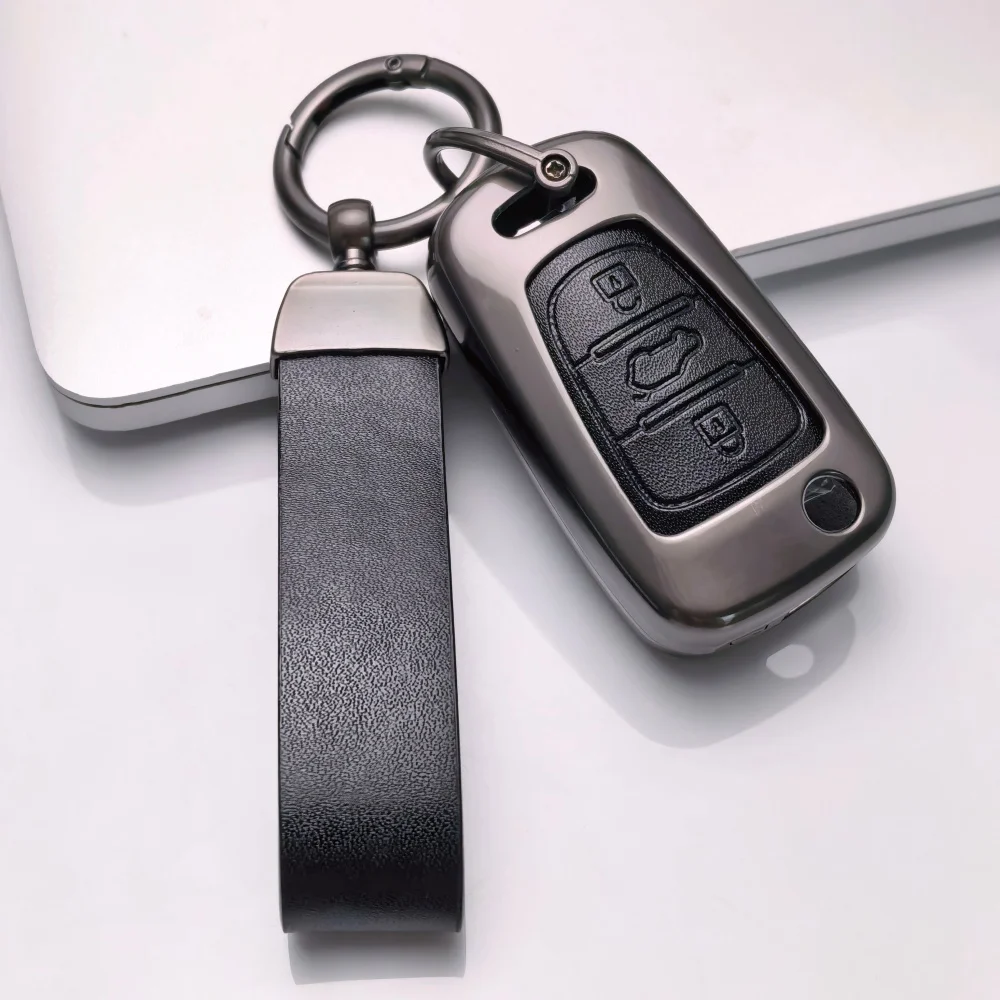 3BTN Zinc Alloy Leather For Kia RIO K2 K5 Sportage Sorento For Hyundai i20 i30 i35 iX20 iX35 Solaris Verna Key Case Cover