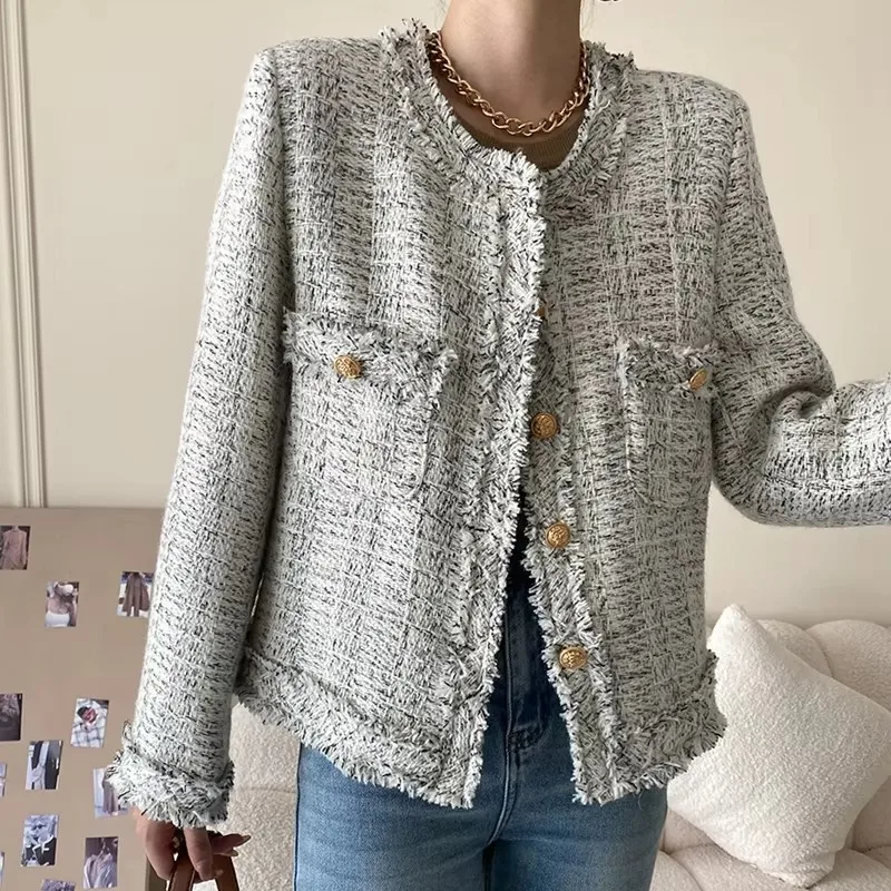Jacket Female foreign celebrity temperament top Crew neck versatile
