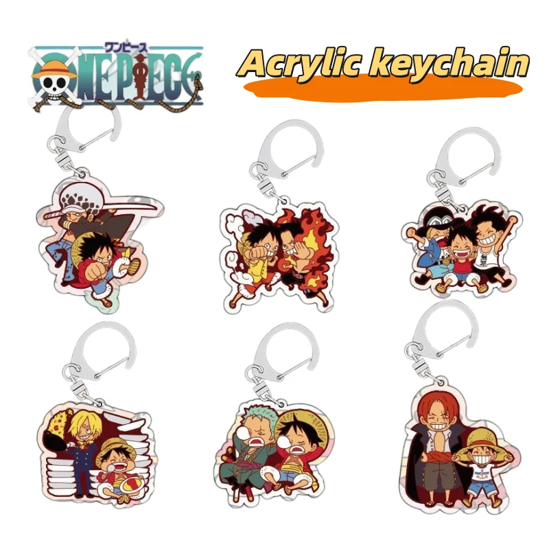 New One Piece Luffy Roronoa Zoro Chopper Acrylic Keychain High Color Value Creative Personalized Student Pencil Case Pendant