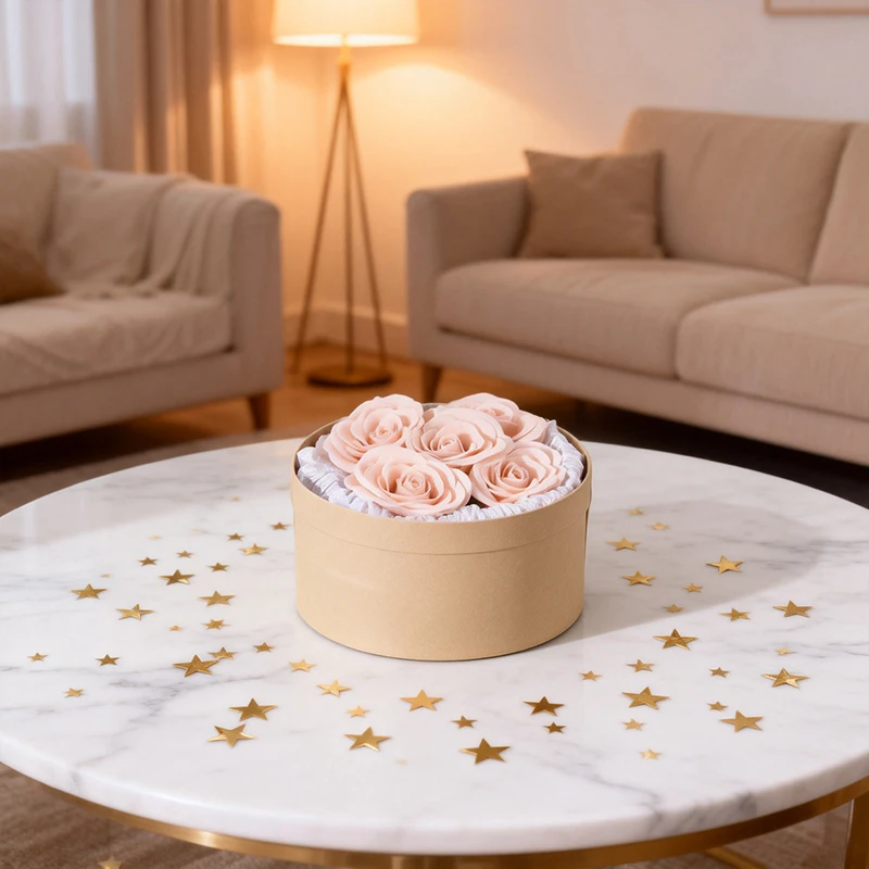 ‌Round Kraft Paper Gift Box Creative Premium Baking Packaging Soap Flower Birthday Present Heaven Earth Lid Design Quality