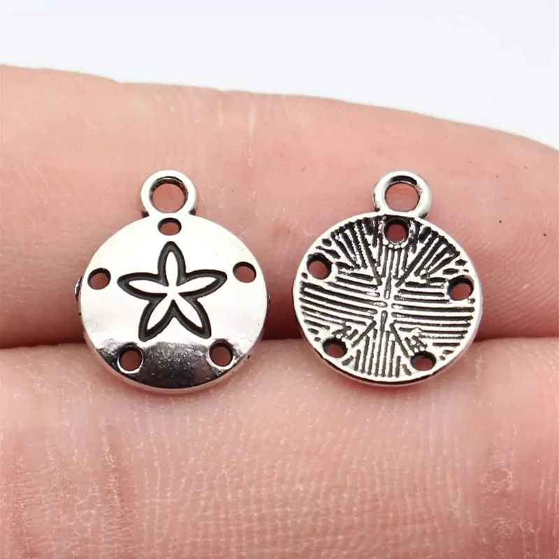 420 Stück antiksilberfarbene Blumenanhänger, 15 x 12 mm, DIY-Armbänder, Schmuckherstellung # 2794 – Detail 1