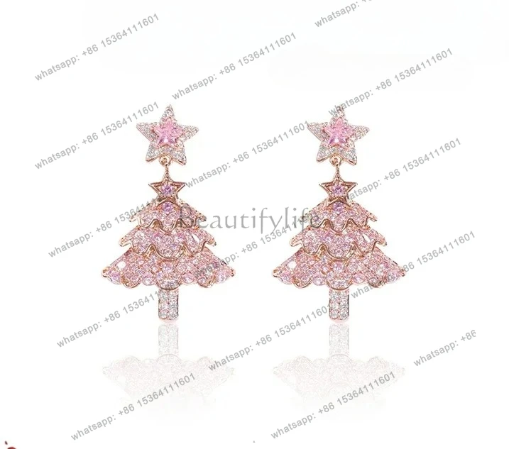 

Tassel light luxury high-end sense unique niche earrings women's autumn and winter new Christmas earrings