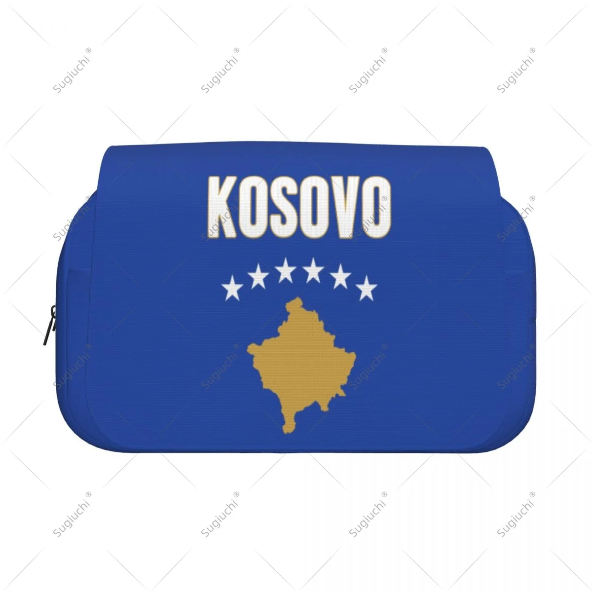 Pencil Case Scissors Bags 3D Kosovo Flag Double-layer Oxford Cloth Stationery Storage Pen Box Case