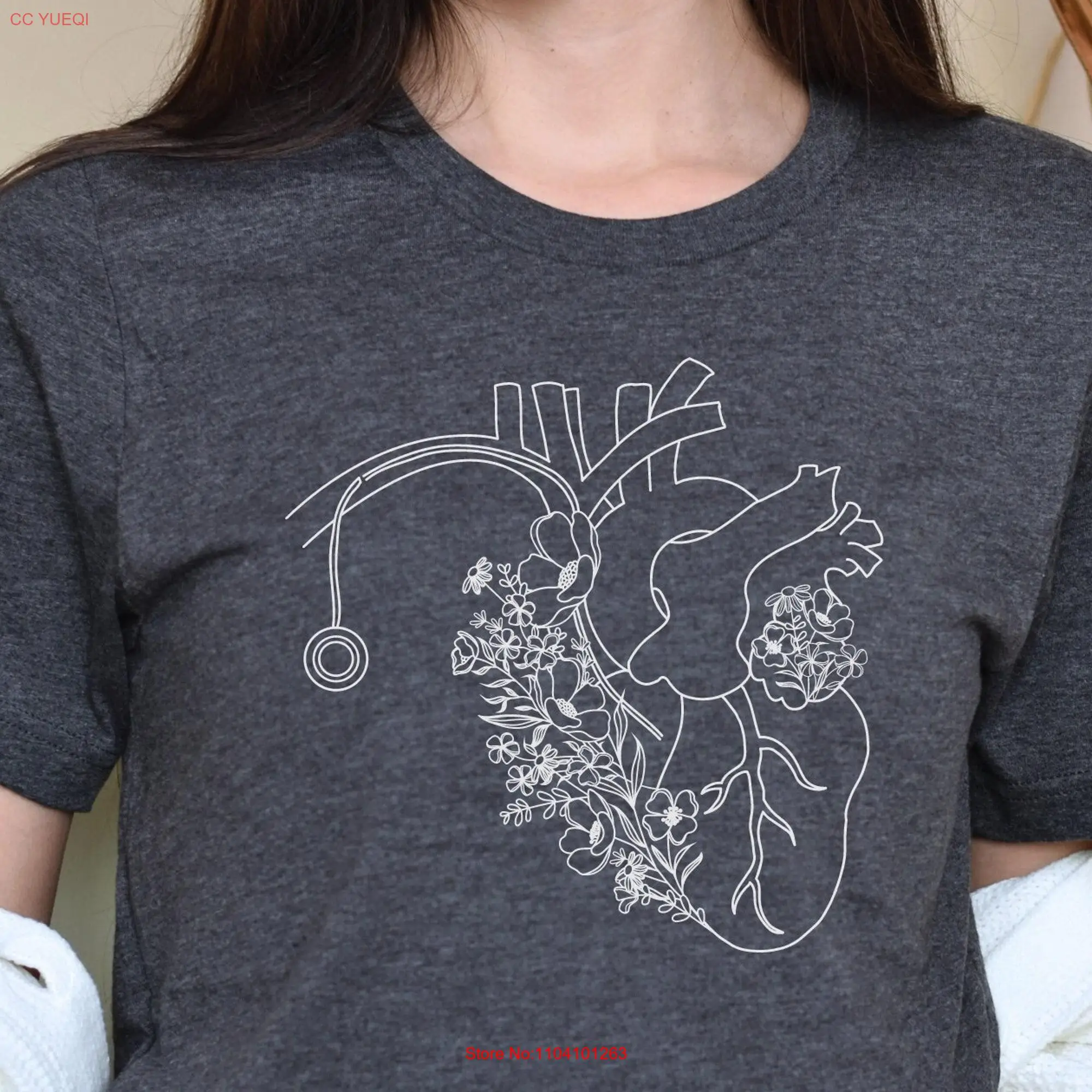 PorT T Shirt Heart Anatomy with a Cath Surgery Portacath POTS Chemo long or short sleeves