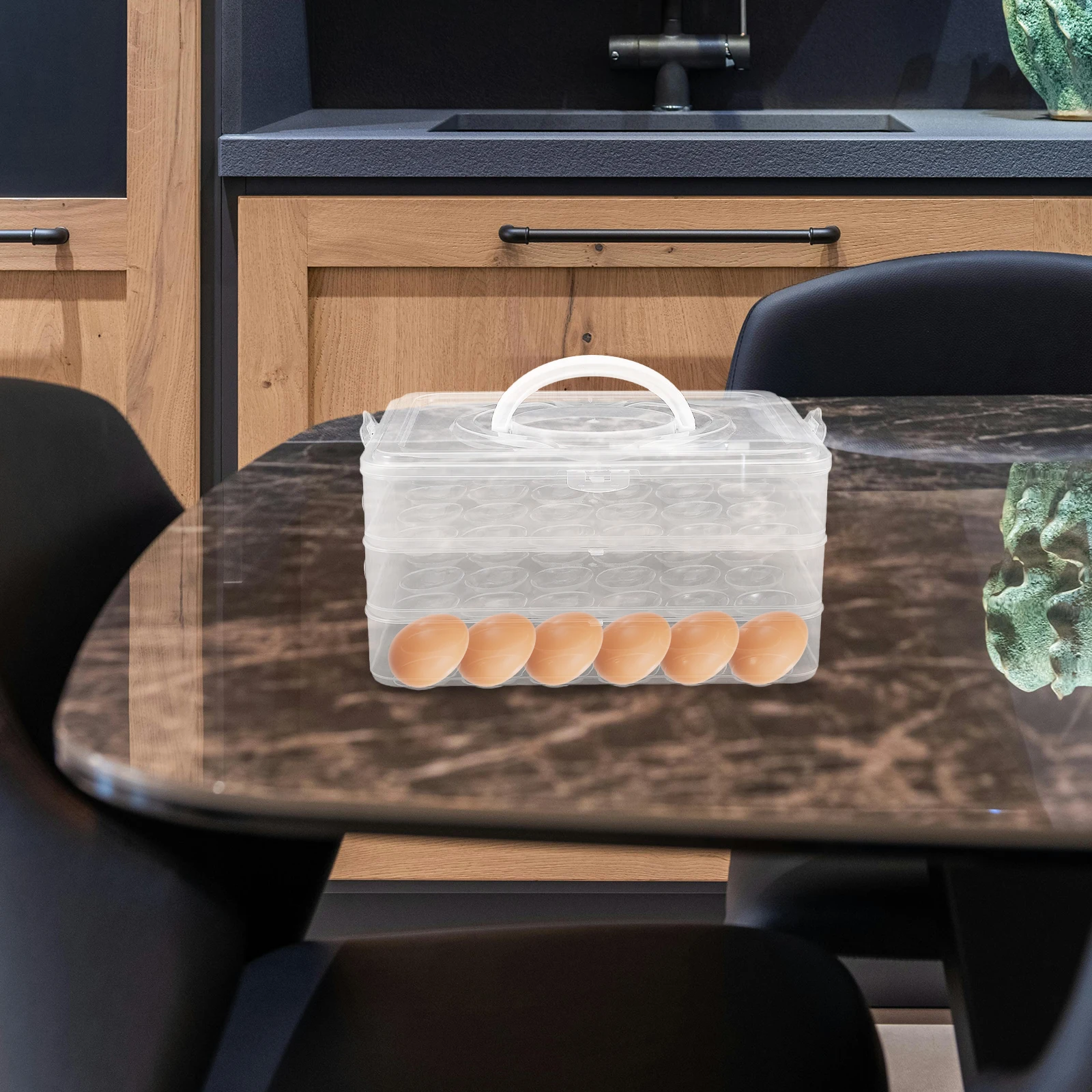 

72pcs Holder With Lid Stackable Clear Plastic Egg Tray For Fridge Reusable Egg Container For Kitchen Camping Party Travel