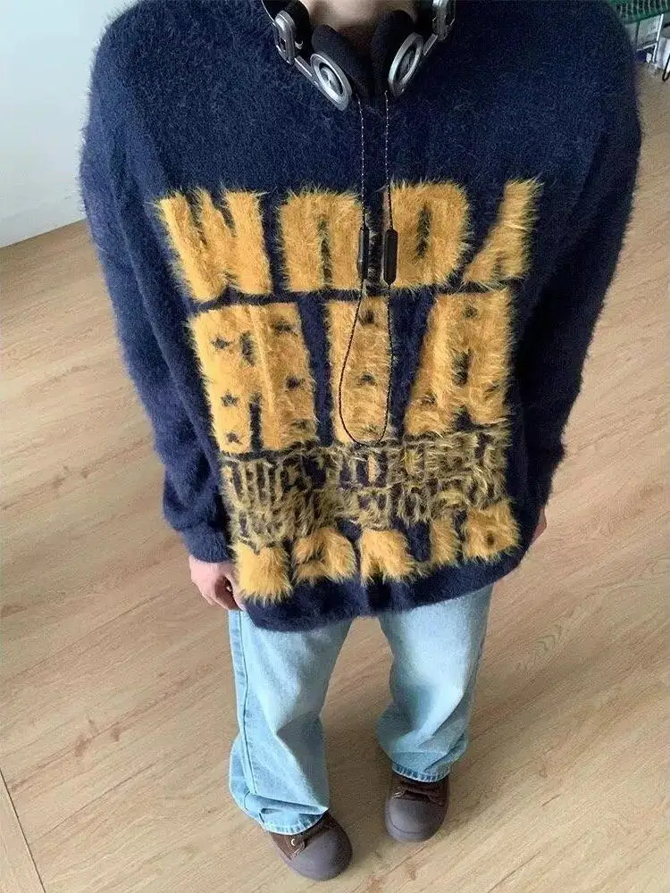 

Мужской вязаный свитер Sli с круглым вырезом, облегающий, базовый слой, модная осенне-зимняя одежда, новинка