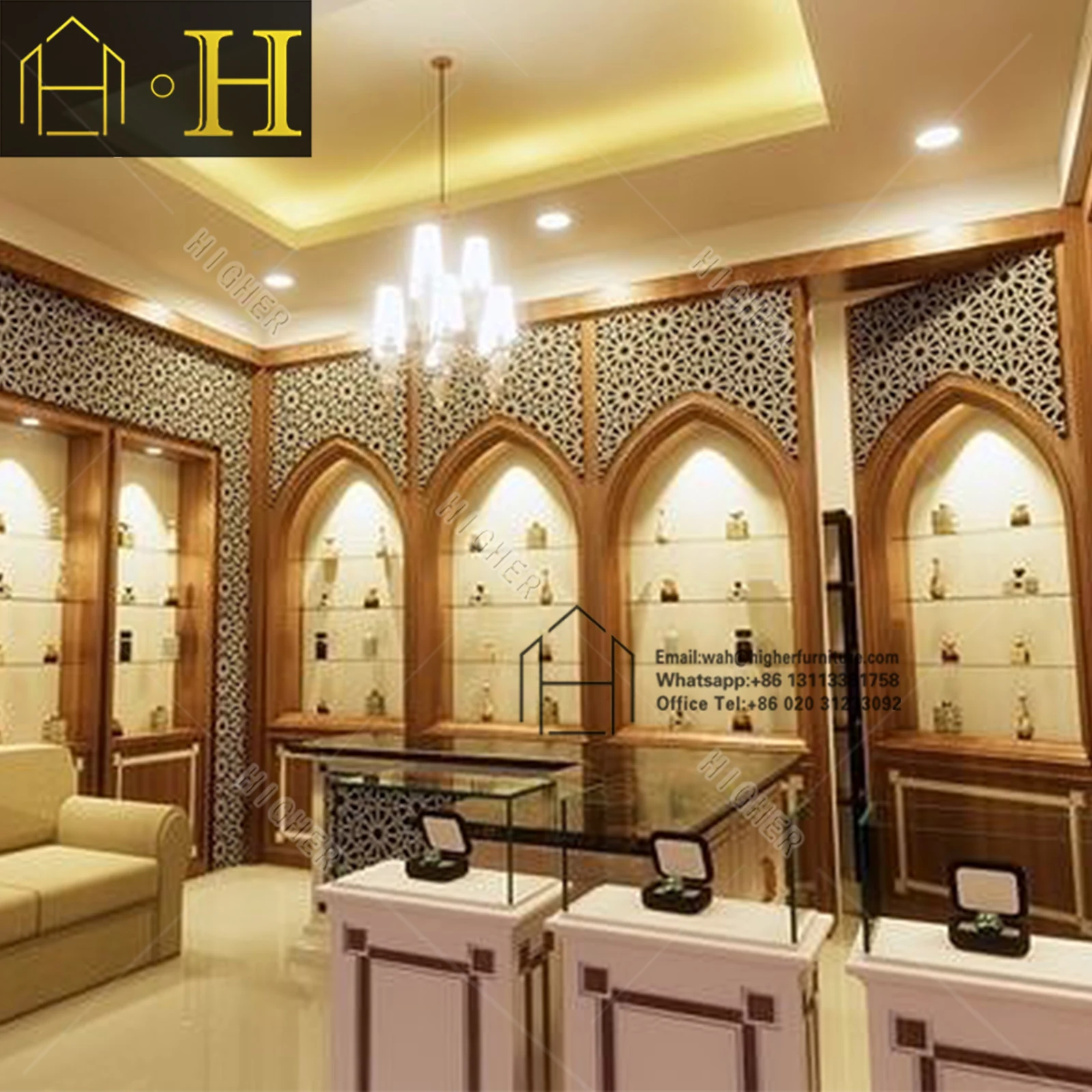 Customized Cosmetic Display Showcase Stand Modern Salon Spa Beauty Furniture Display Cosmetic Display Cabinet