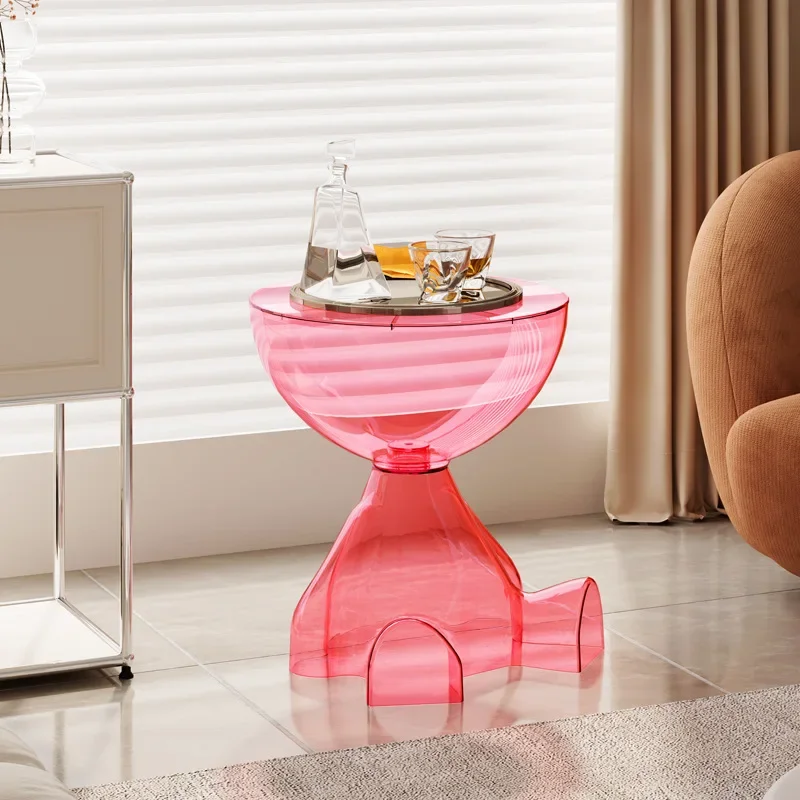 1pc High-Quality Acrylic Side Table Space-Saving Coffee Table for Home Living Room Sofa Bedside Nightstand image 3