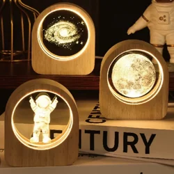 Solar System Crystal Spheres Figurines Creative Saturn Moon 3D Crystal Ball Home Interior Decor Items Desktop House Ornament
