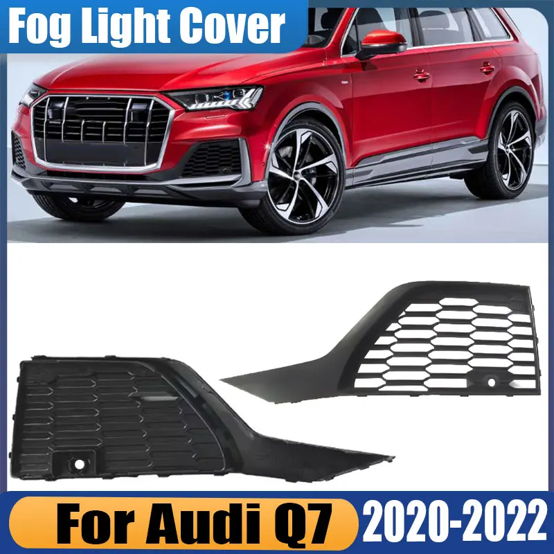 

Для Audi Q7 2020 2021 2022 седан автозапчасти передняя страховая рамка противотуманной фары черная крышка противотуманной фары решетка 4M0890681B 4M0890682B