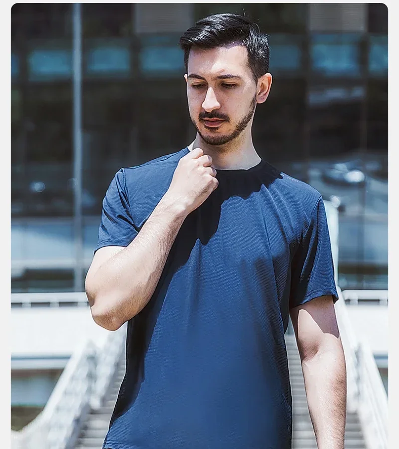 Youpin skah-تي شيرت بأكمام قصيرة للرجال ، تي شيرت جيد التهوية ، مصفوفة ثلاثية الأبعاد ، مرونة عالية ، خفيفة ، مريحة ، لياقة بدنية