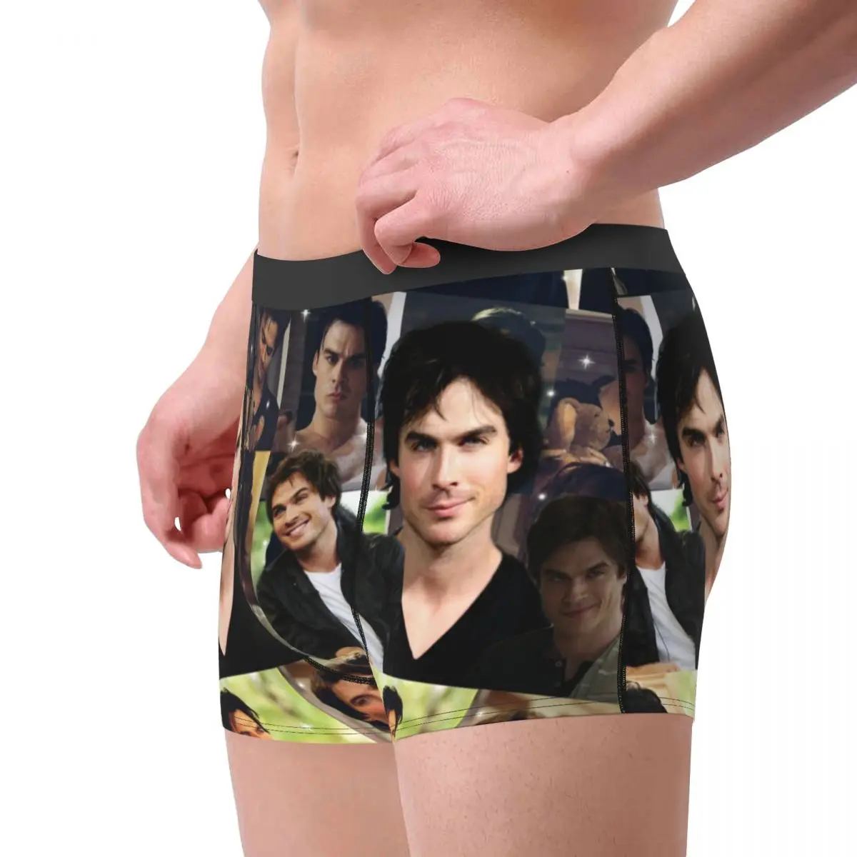 Damon Salvatore The Vampire Diaries TV Show Underwear Male Print Stefan Salvatore Collage Boxer Shorts Panties Briefs Underpants