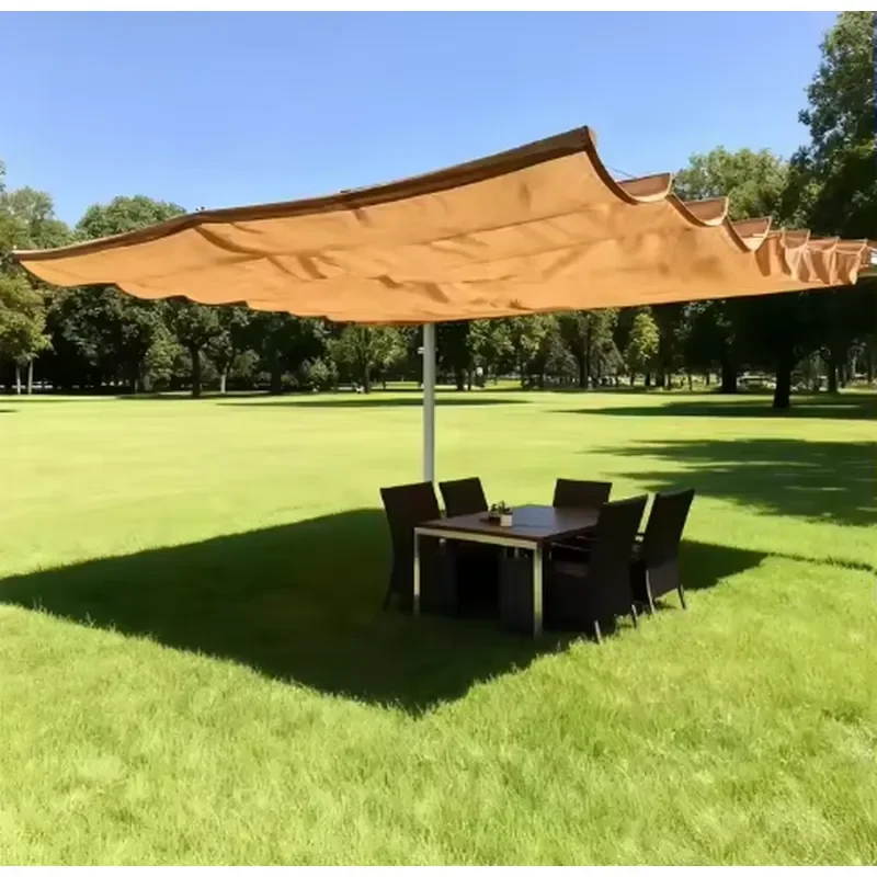 Swimming Pool Courtyard Dome Pool Shade Canopy Durable Poly Sun Shade Sail Fabric Pergola Above Ground Pool Sunshade