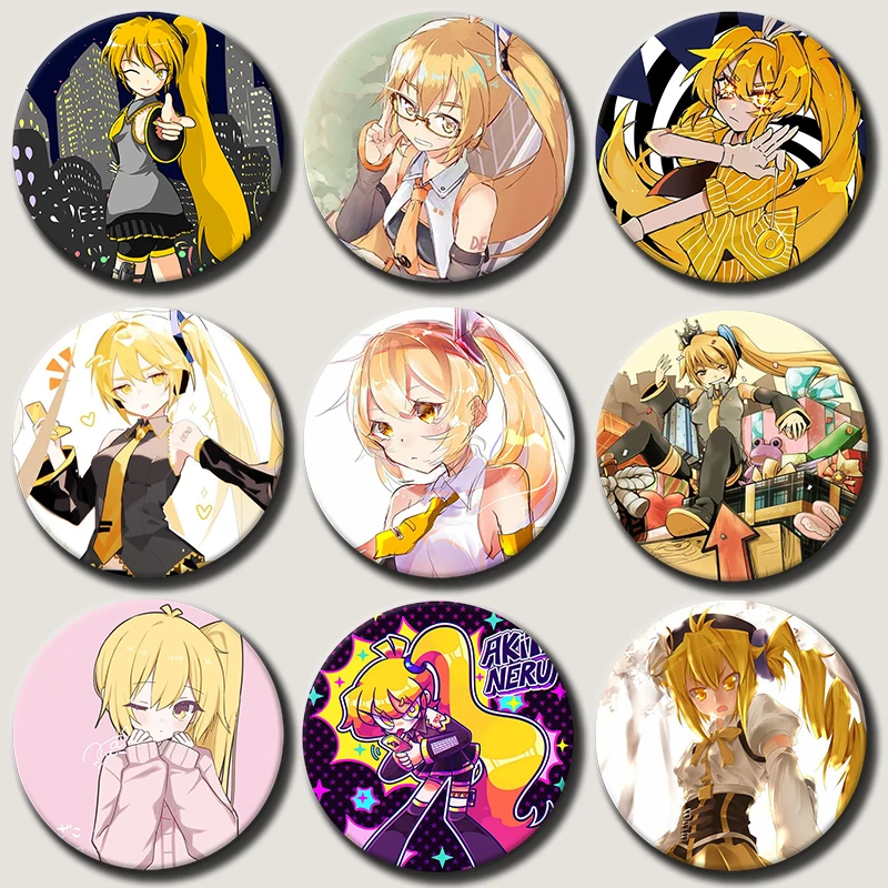 

Hot Virtual Singer Akita Neru Lapel Pins Metal Badge Creative Brooch DIY Backpack Clothing Jewelry Accessories Souvenir Gifts