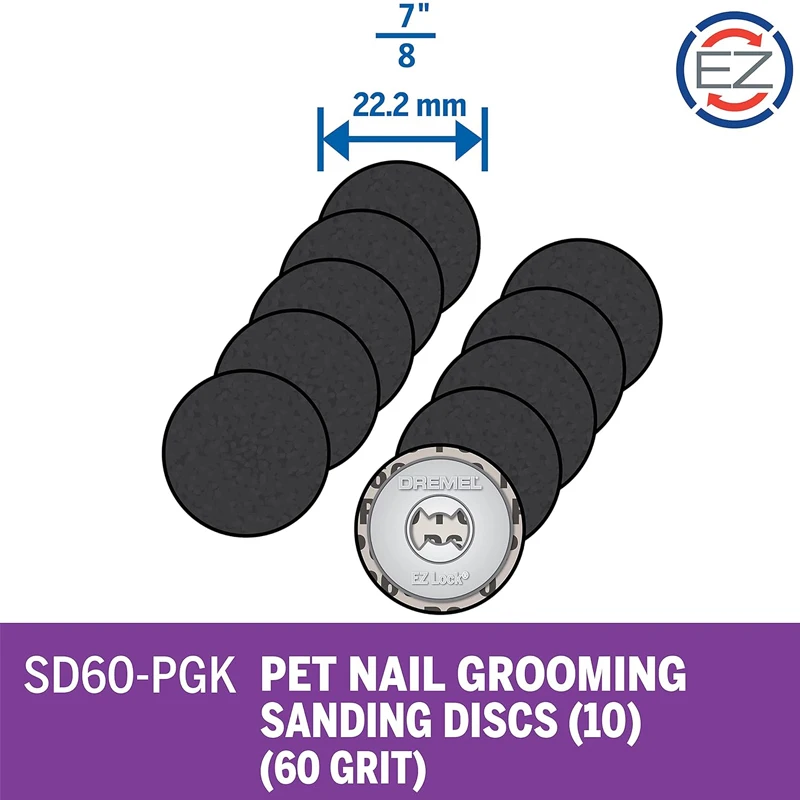 Dremel SD60-PGK EZ Lock Pet Nail Grooming Sanding Discs Dremel 7020 Pet Grooming Accesssory Kit Multi-Tool-Accessory