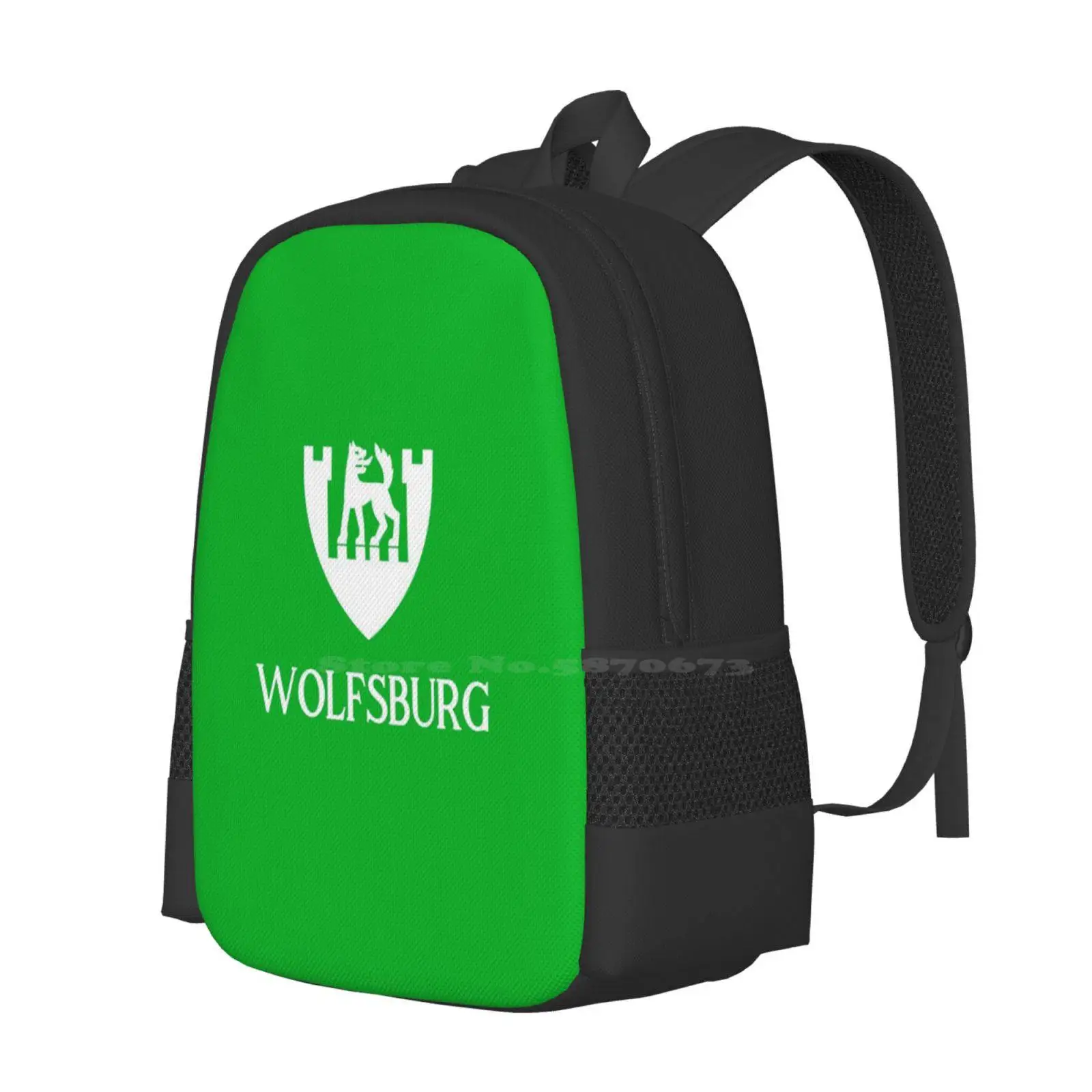 Wolfsburg School Bag Big Capacity Backpack Laptop Wolfsburg Germany Deutschland German Football German Soccer Die W?Lfe Lower