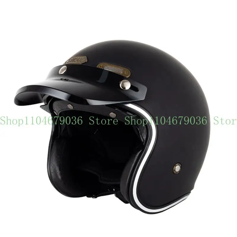 652F 3 Motorcycles Helmet Visor RetroScooter Lens Up Vintage Helmet