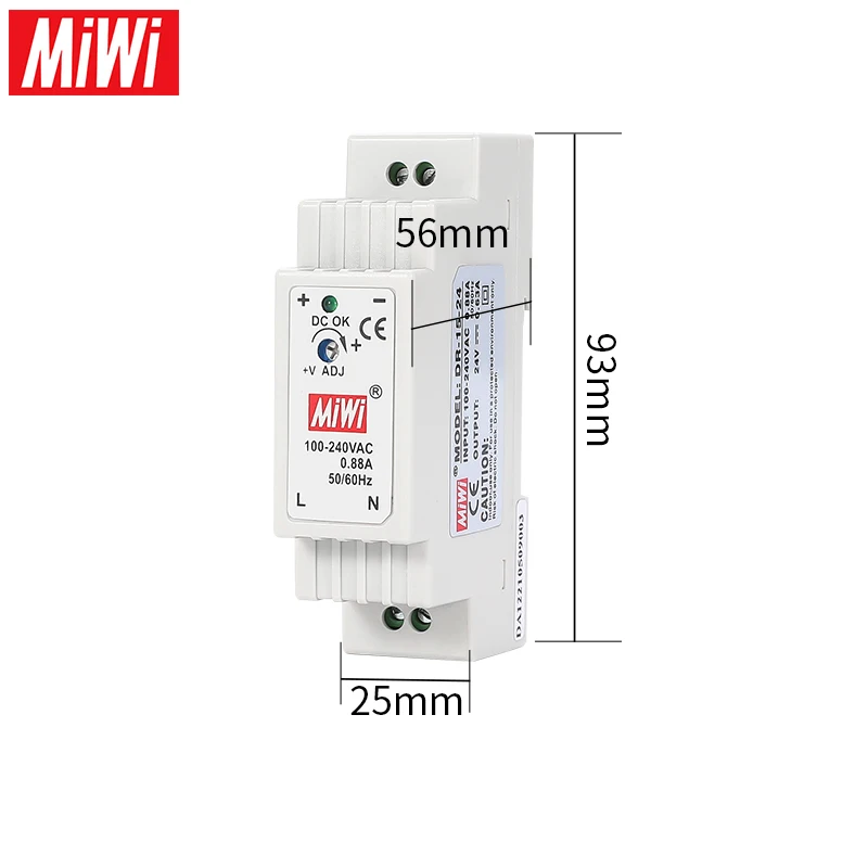 DR-15W 30W 45Ｗ 60W 12V 15V 24V 48V Din Rail Type  Industrial Switching Power Supply