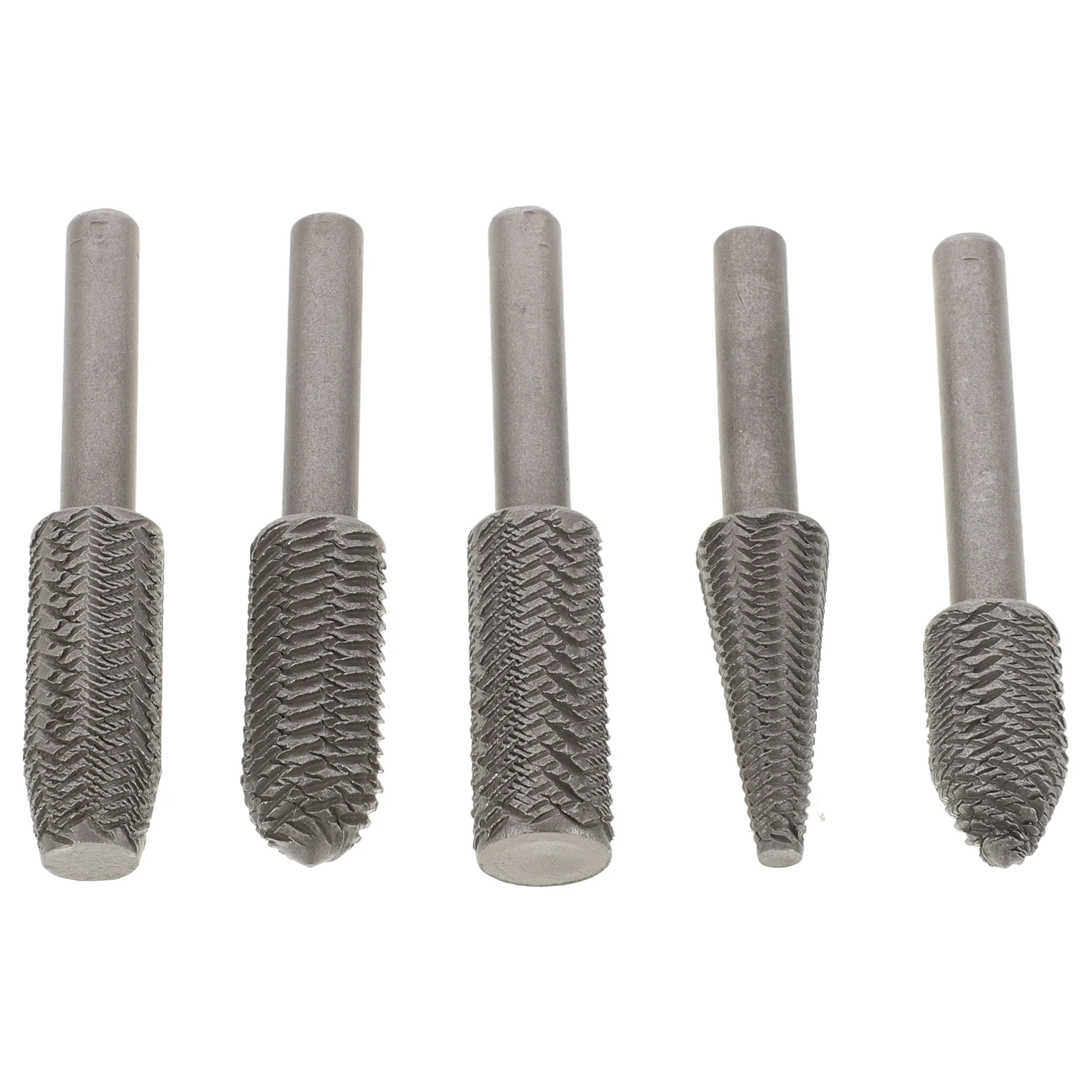 

5pcs Rotary File Kit Cutting Carving Burrs Steel Engraving Bits Hardened Black Woodworking Tool Practical Drilling Shaping