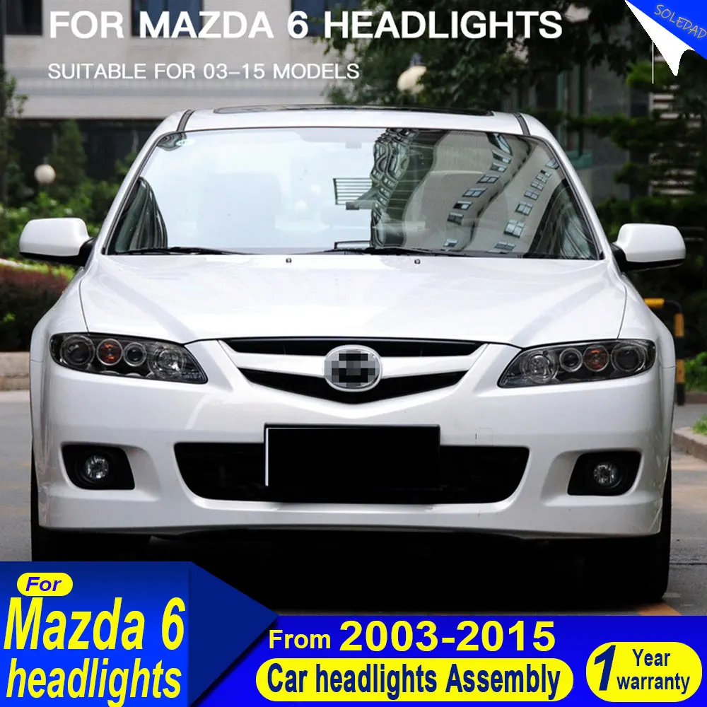 2pcs Car LED  Headlights Styling for Mazda 6 Headlights 2003-2015 Headlight DRL Turn Signal Low High Beam Projector Lens